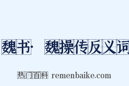 魏书·魏操传反义词是什么意思的图片